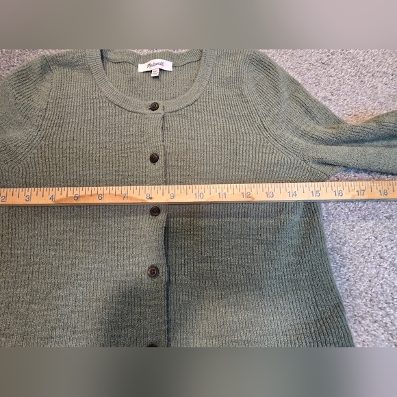 Madewell Button Front Cardigan Light Green Ladies XXS - Picture 3 of 8